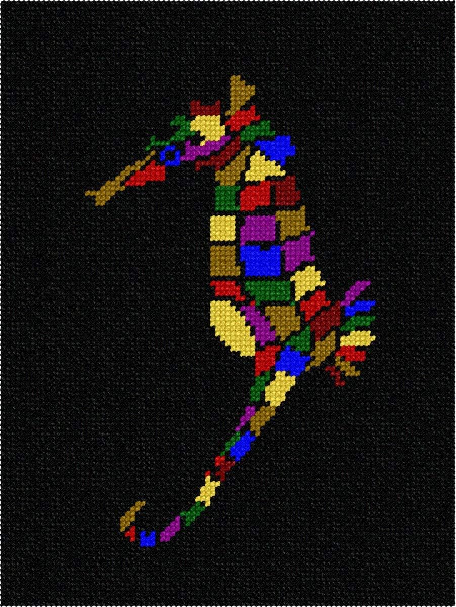 Pepita Needlepoint kit: Jeweled Sea Horse, 7" x 9"