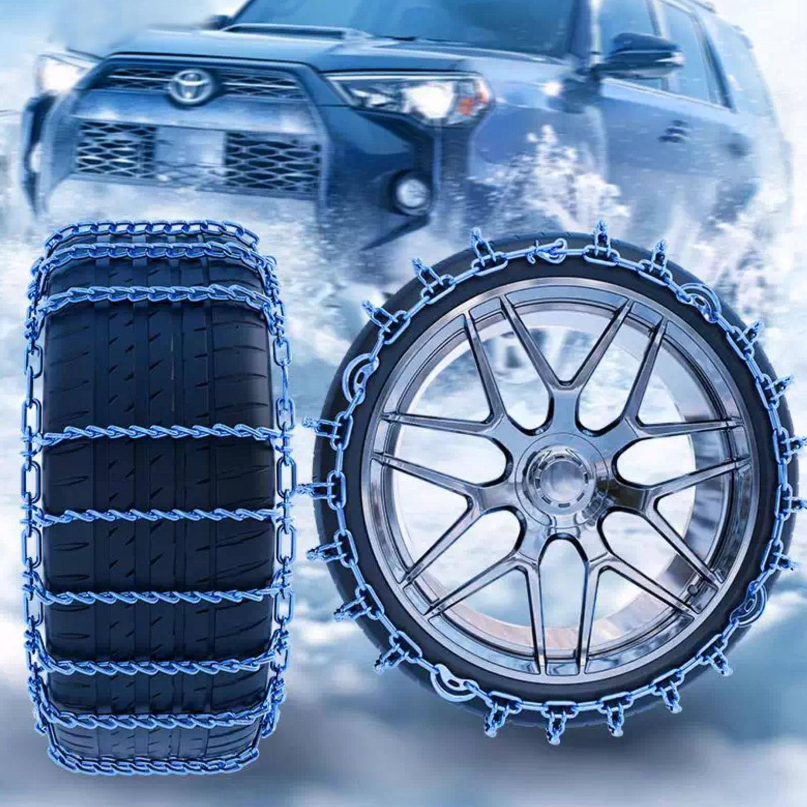 Cadenas Nieve Coche,Cadenas Nieve,Cadenas Para Ruedas De Coche,Dispositivo De TraccióN De Emergencia Antideslizante De Invierno Adecuado For Carreteras Heladas Y Nevadas(275/55R20)