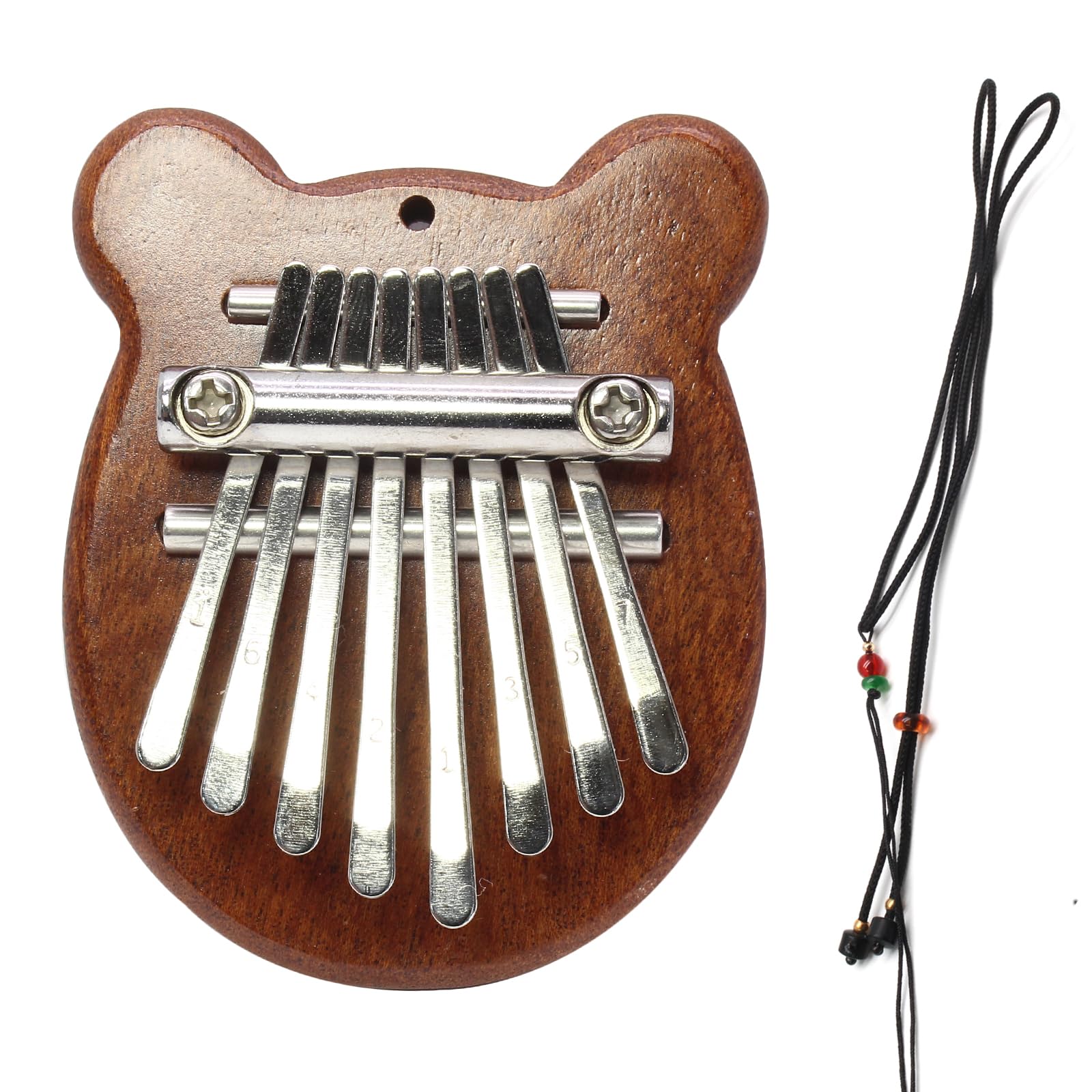 Uenhoy Mini Wood Kalimba Thumb Piano 8 Keys Finger Thumb Piano, Bear