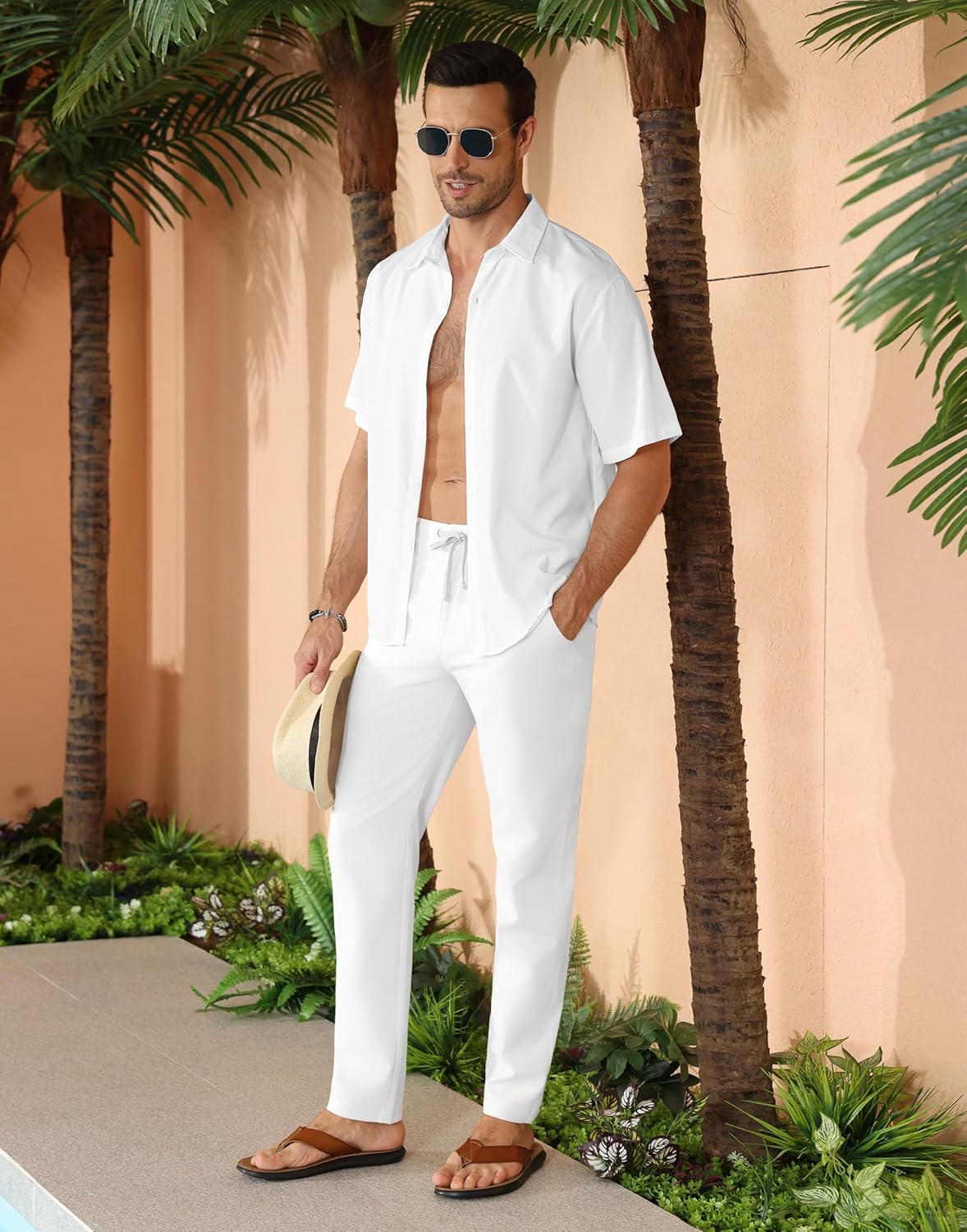 JWM Linen Dress Pants for Men Summer Casual Beach Lightweight Comfy Trousers Travel Vacasion Pants with Zipper Pocket 30" 32" - Image 7