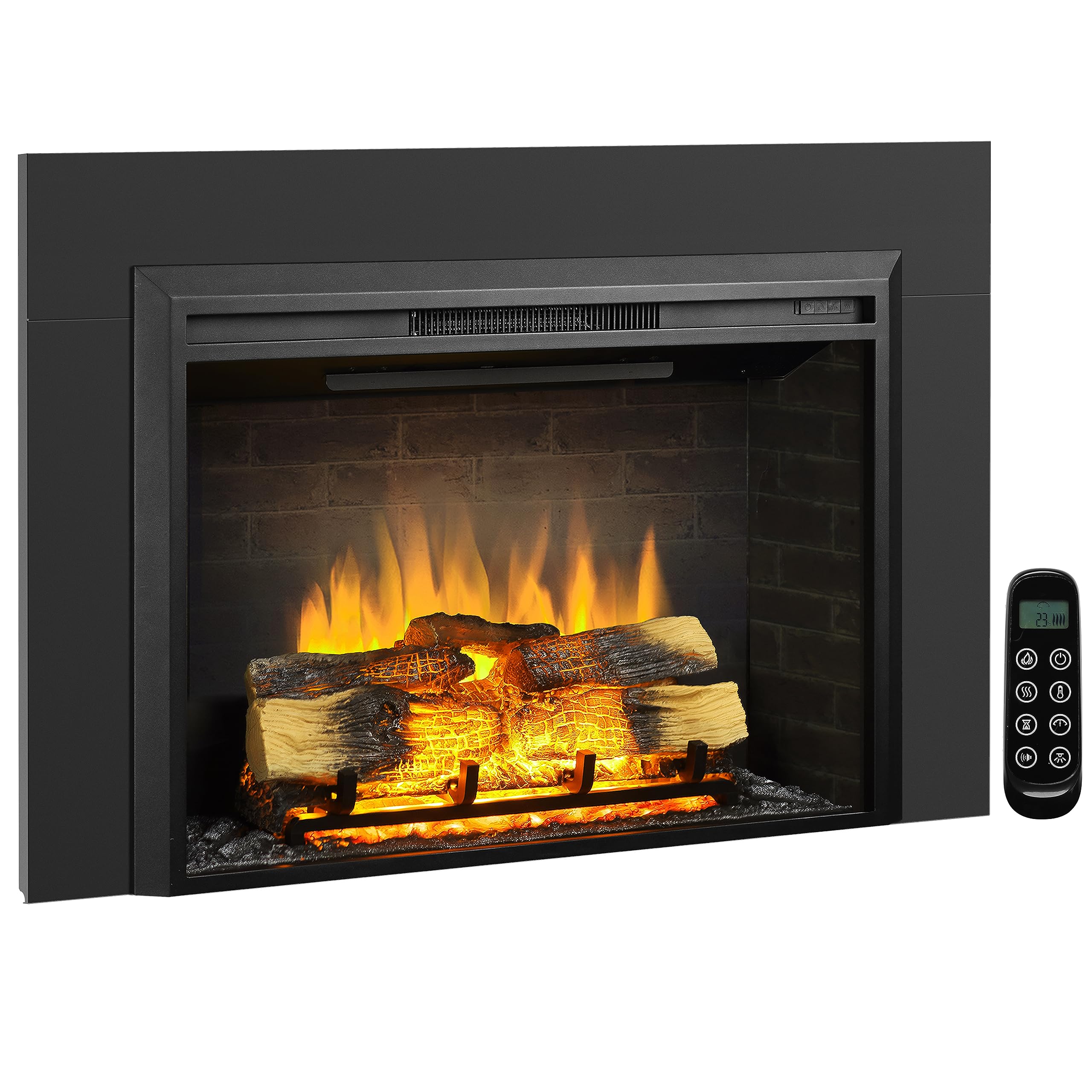 Amazon.com: LegendFlame Carl 39 Inches with Trim Kit, Electric Fireplace  Insert, Fireplace Heater 750/1500W, Fire Crackling Sound, Adjustable Flame  Speed, Remote Control, Black… : Home u0026 Kitchen