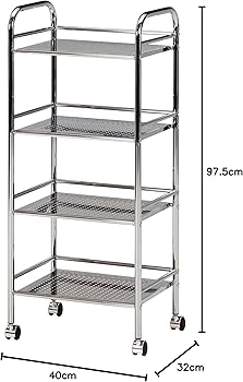 Amazon.co.jp: 不二貿易 キッチンワゴン ラック 4段 幅40×奥行32×高さ