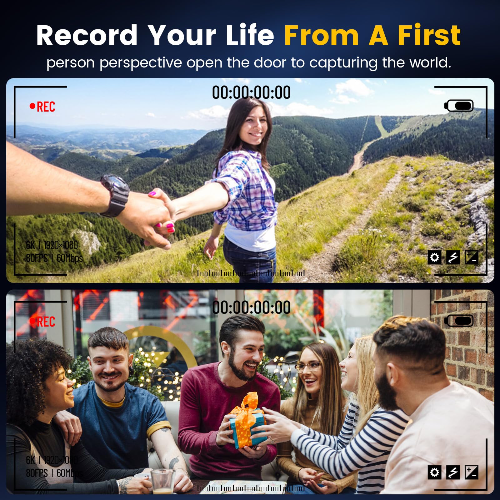 Gafas inteligentes AI con cámara HD de 8MP y video de 1200P – Lentes intercambiables, batería de 270mAh, micrófono dual con reducción de ruido, Bluetooth, WiFi y traducción en vivo – para