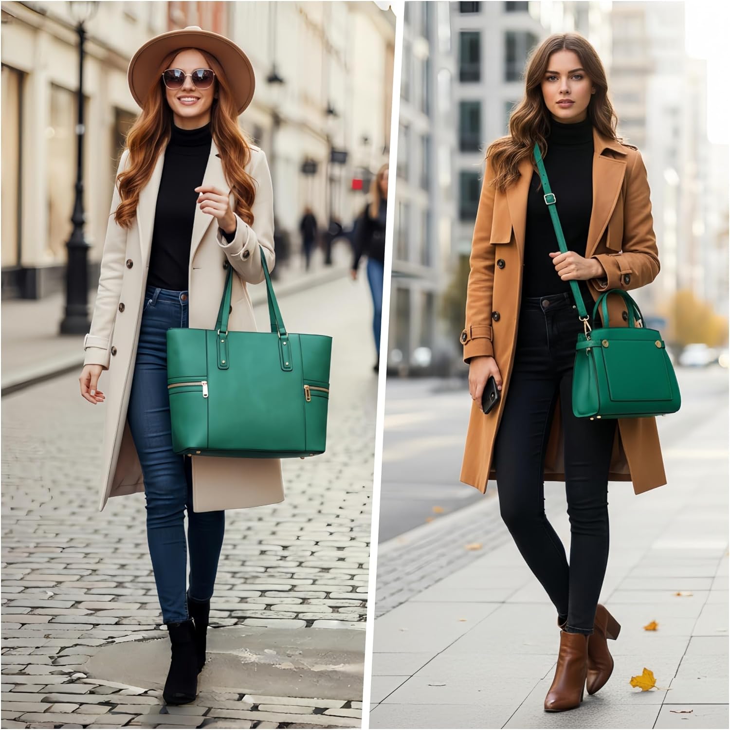 Purses and Handbags for Women Tote Bag Shoulder Bag Top Handle Satchel Purse Set with Wallet Large Work Tote 3pcs - Image 2