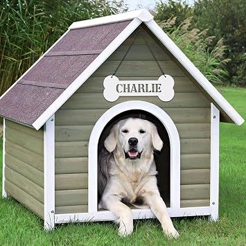 Personalized Funny Wood Signs Bone Shape Dog Rules Decorative Plaque with Hanging Rope for Wall,Customized Kennel Name Plate Paw Crate Pet Tag Doghouse SignGift for Dog Lover White