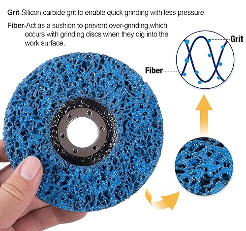 Miniatura 2 de S SATC Discos de tira de 5 piezas de rueda de pelado Bule de 4-12 x 78 pulgadas amoladora angular limpia y elimina la pintura óxido y oxidación
