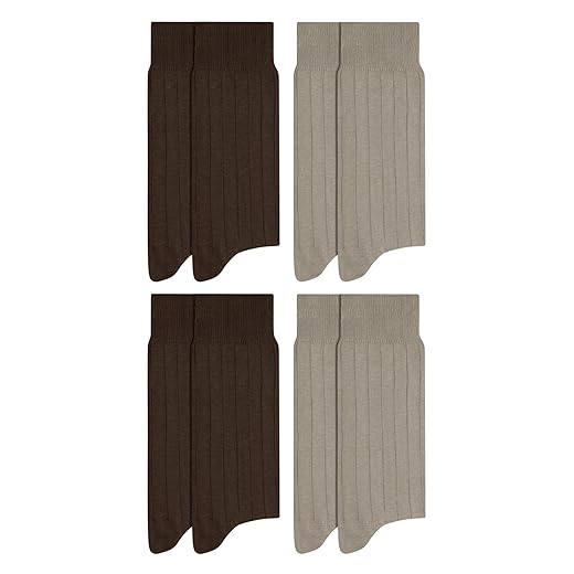 Kit 4 Pares de Meias Sociais Mash Cano Alto Algodão Canelada Masculina Adulta