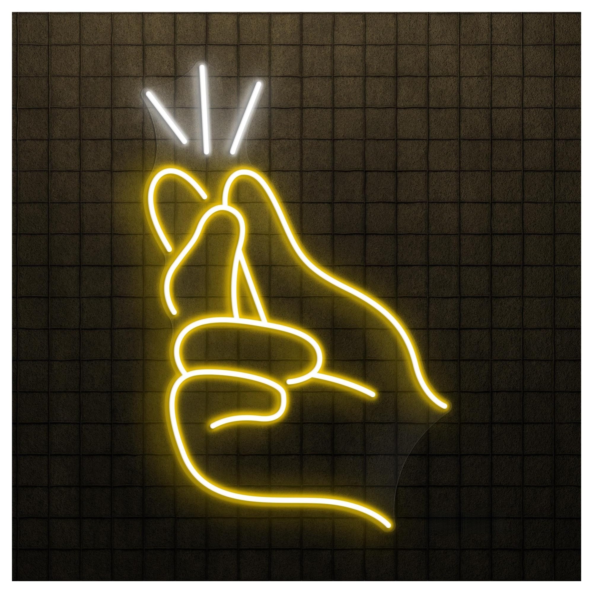 RONGCH Hanging Art Signs Finger Heart Neon Sign Handmade, Suitable for Bedroom Decor with Brightness Adjustable 35cm