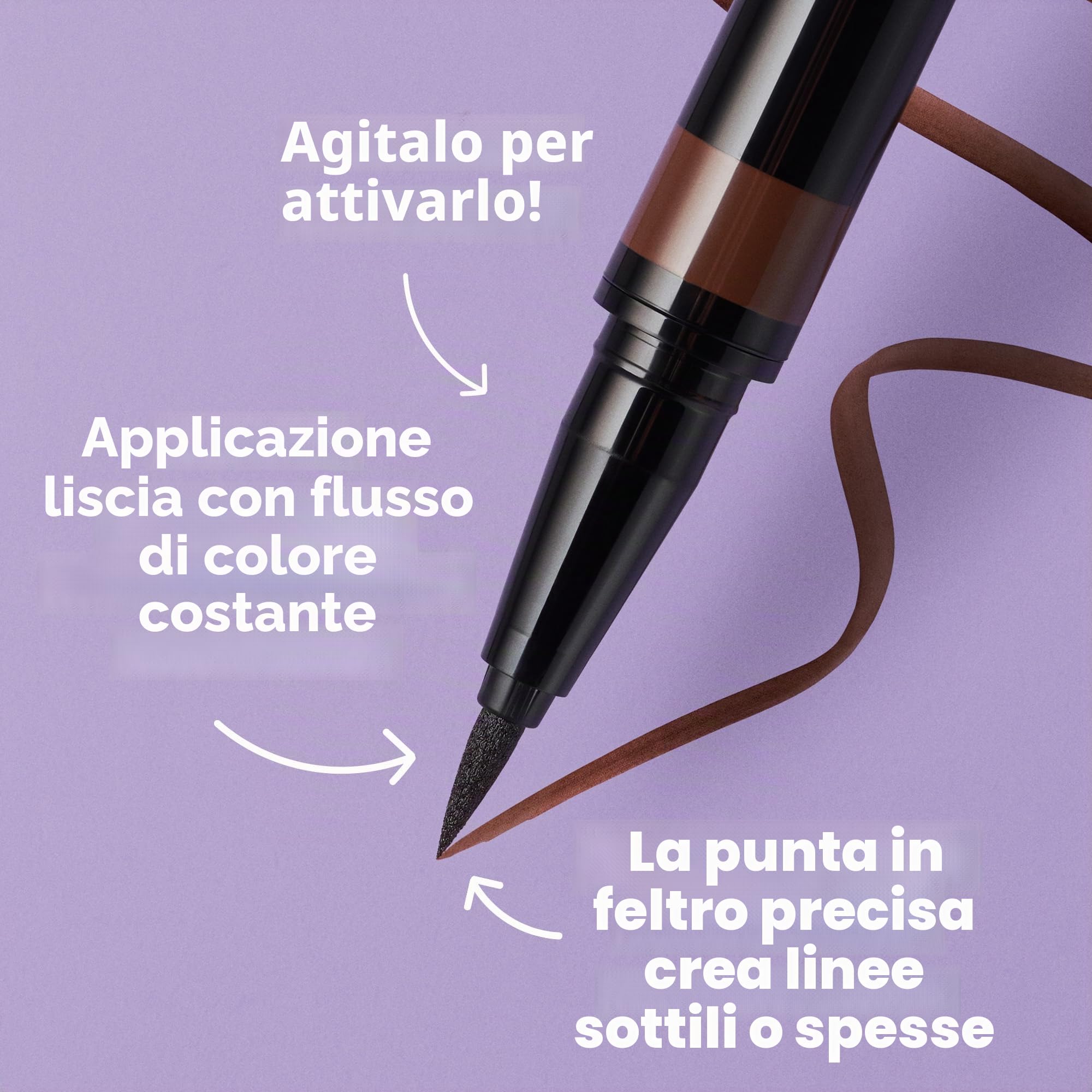 e.l.f. H2O Proof Eyeliner Pen, punta in feltro, formula liquida waterproof, Jet Black, 0,7 mL (0,02 fl oz)