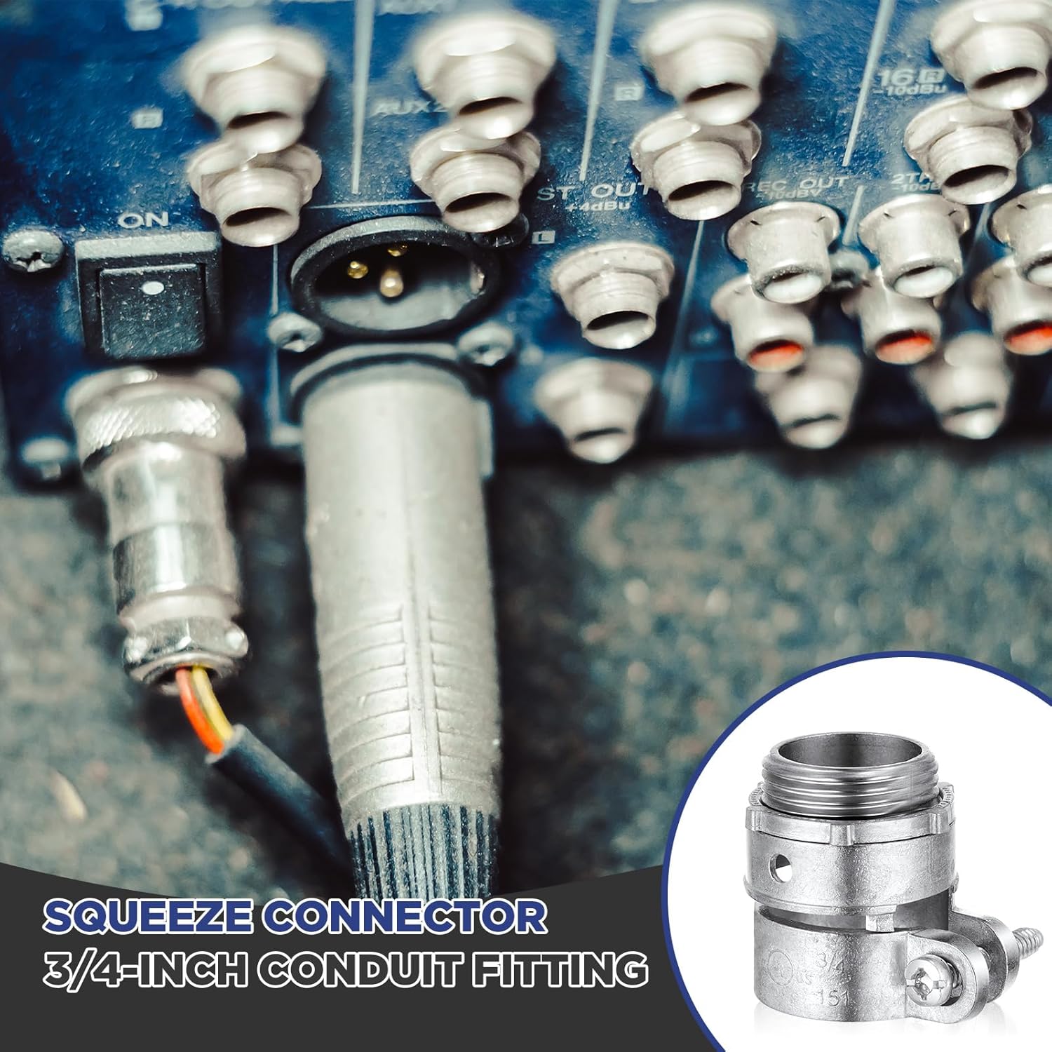 Yaocom 10 Pack 3/4-Inch Squeeze Connectors Fittings FMC Flexible Metal Conduit Squeeze Box Cable Connectors for EMT Electrical Conduit Fittings