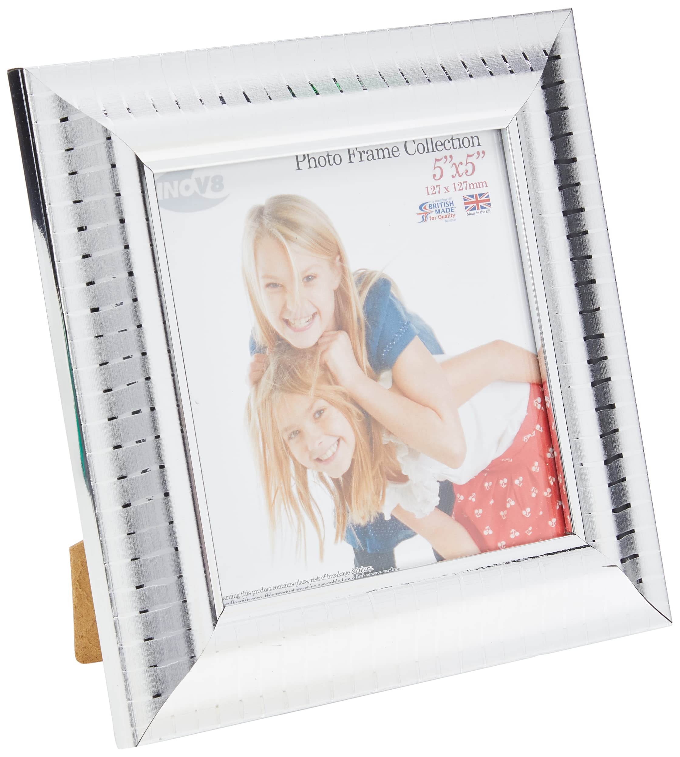 Inov8Framing Photo Frame, Ripple Silver, 5x5 inch