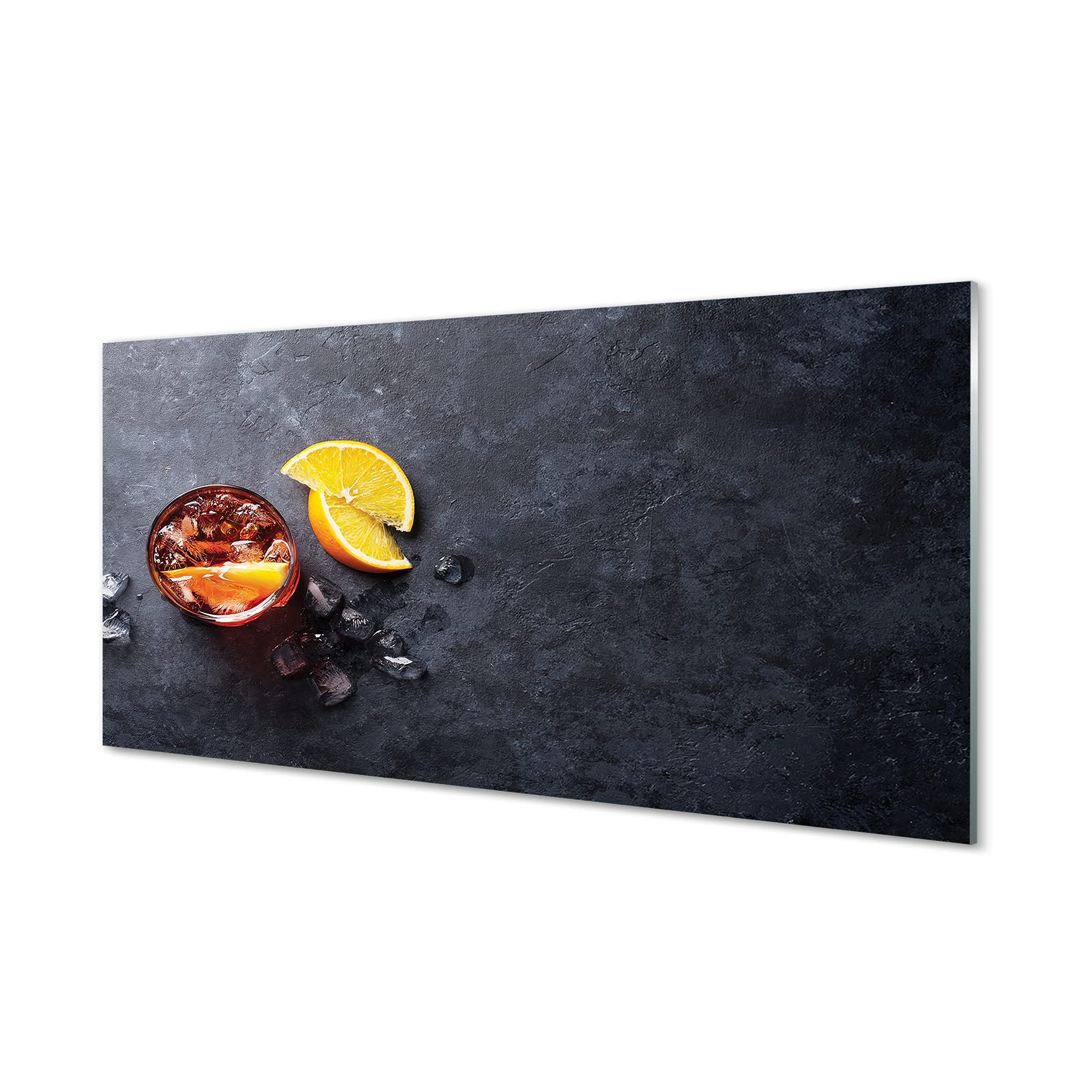 Tableau décoration murale thé citron lavable impression sur verre 100x50