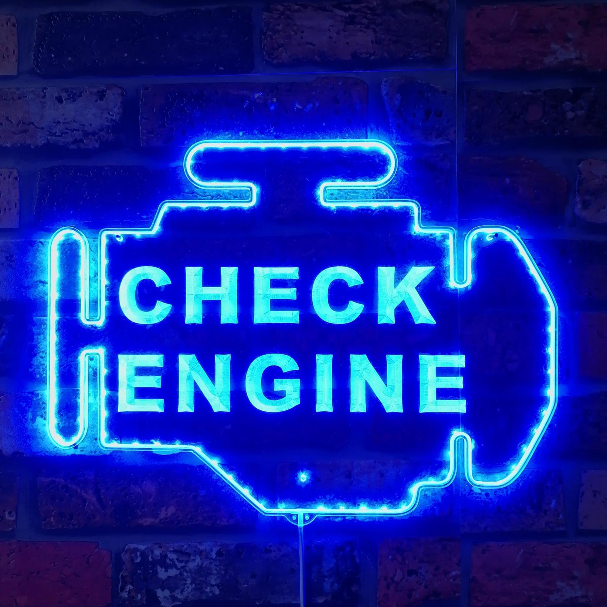 ADVPRO Engine Check Garage Car Repair RGB Dynamic Glam LED Sign - Cut-to-Edge Shape - Smart 3D Wall Decoration - Multicolor Dynamic Lighting st06s66-fnd-i0083-c โ image 1