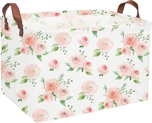 Miniatura 8 de Essme Cestas rectangulares de animales, cesta de almacenamiento rosa con asas para decoración de habitación de niñas, bonito contenedor de Animal