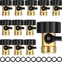 Tudomro 10 Pack 3/4" Brass Garden Hose Shut Off Valves Heavy Duty Leak-Proof with Extra Rubber Washers for Gardening & Cleaning