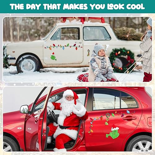 Miniatura 6 de 31 imanes reflectantes de Navidad para automóvil, decoración magnética para nevera, decoración navideña para refrigerador (Navidad)