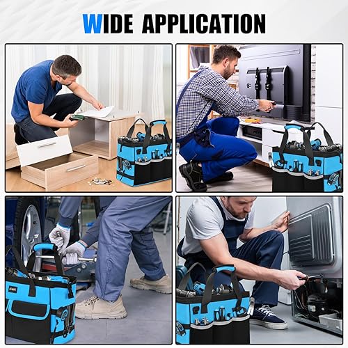 Miniatura 4 de Bolsa de herramientas resistente de 15 pulgadas de gran capacidad resistente al desgaste Bolsa de almacenamiento de mantenimiento de ingeniería
