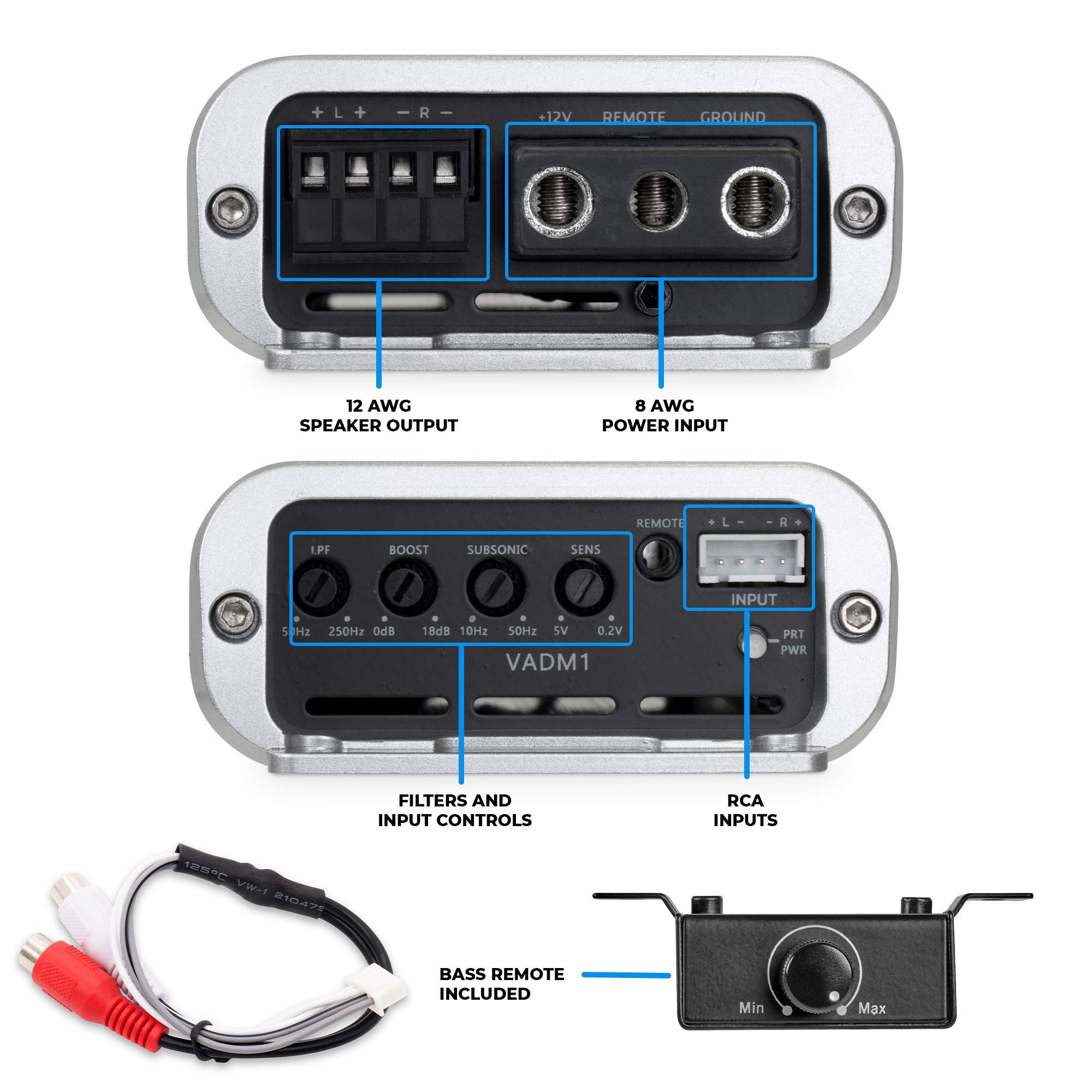 Buy NVX VADM1 500W RMS Class D Monoblock Car/Marine/Powersports Micro