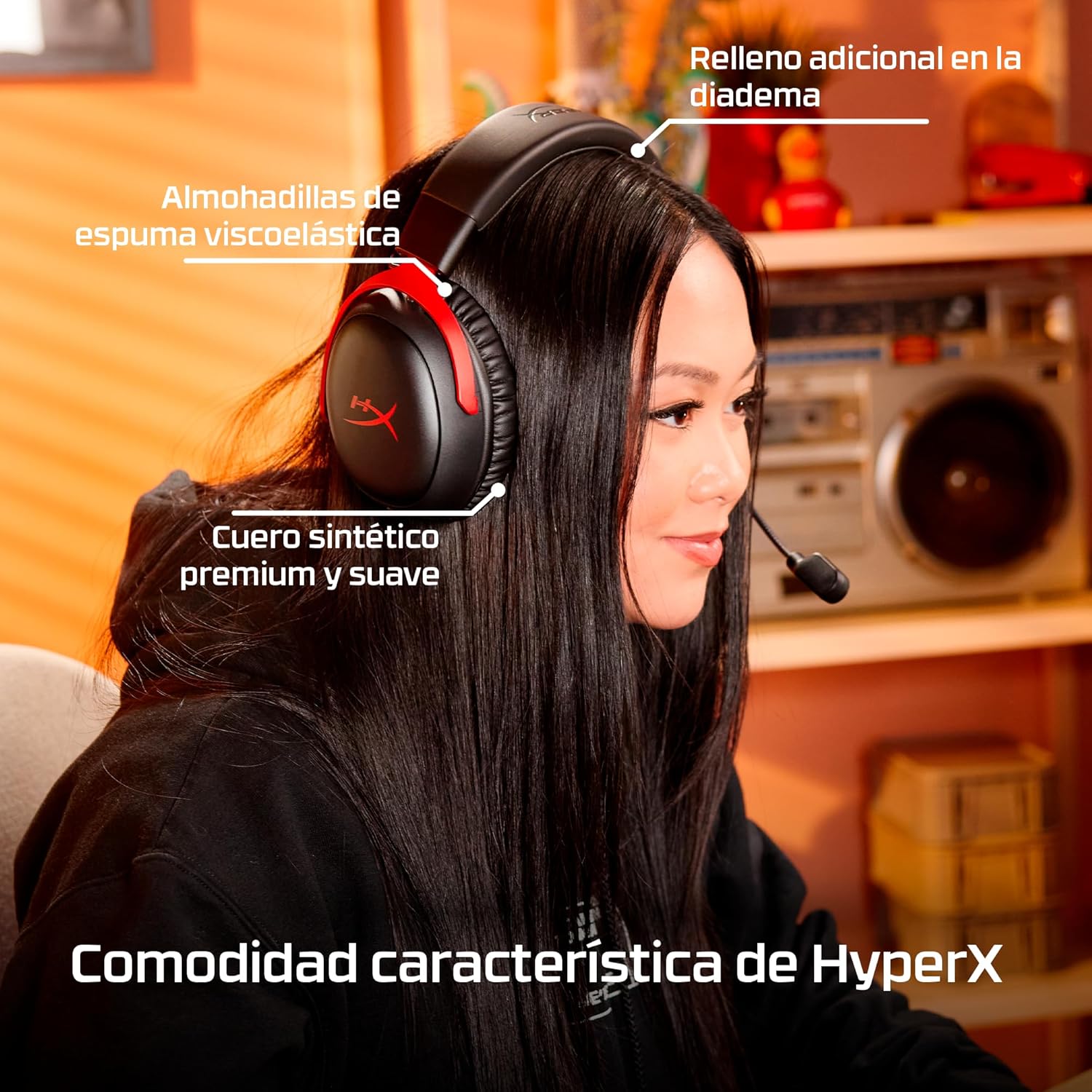 HyperX Cloud III S – Auriculares Gaming inalámbricos, Bluetooth, 2.4Ghz, PC, PS5, Xbox, Drivers 53 mm, DTS, micrófono 10mm, batería hasta 200h, Negro 7