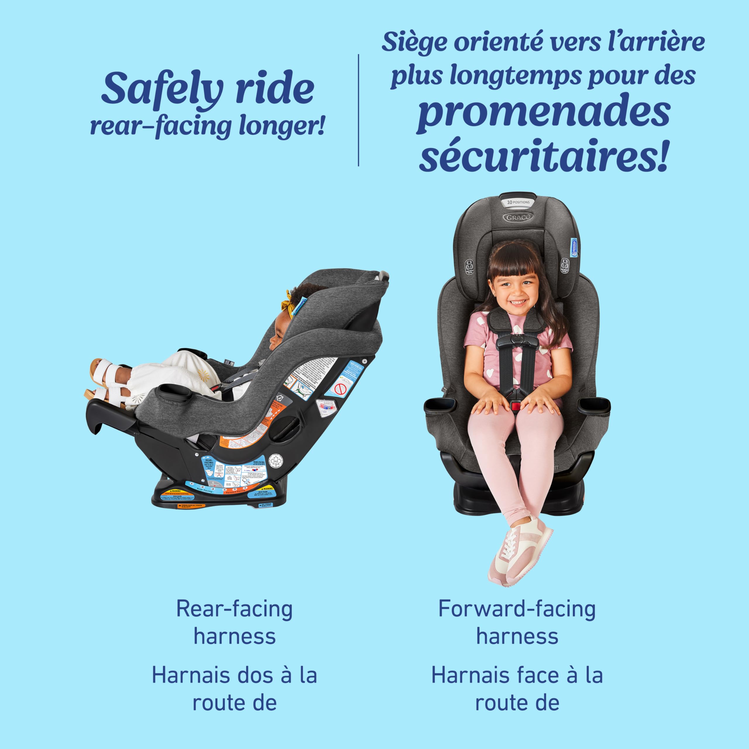 Graco Extend2Fit Convertible Car Seat, 2-in-1 Forward & Rear-Facing Baby Car Seat, 1.8-30 kg (4-65 lb), Titus