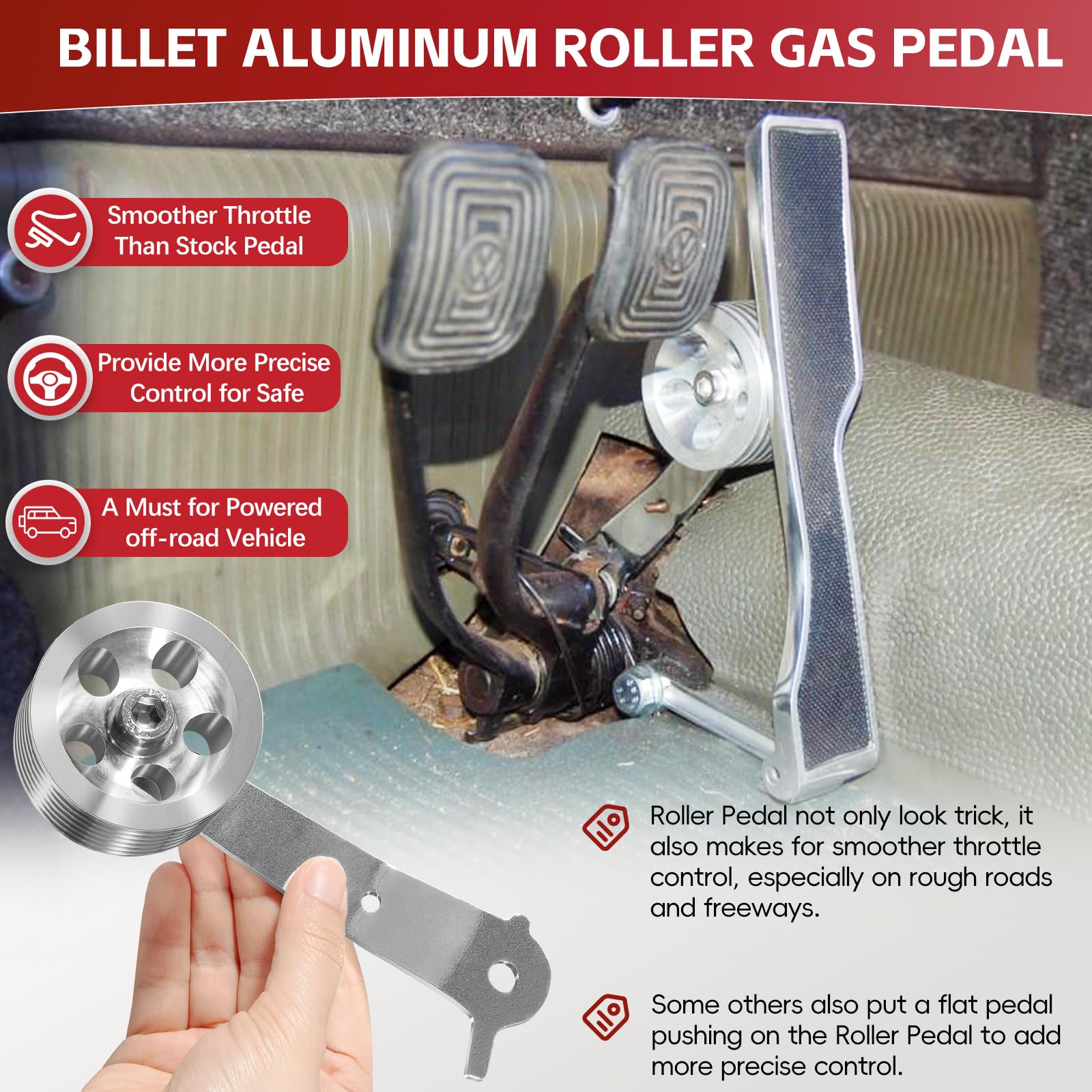 Amazon.com: 8511 Billet Aluminum Roller Gas Pedal fits for