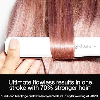 ghd Platinum+ Hair Straightener & Professional Styler - More Strength, Shine & Colour Protection - for All Hair Types - (UK Plug)