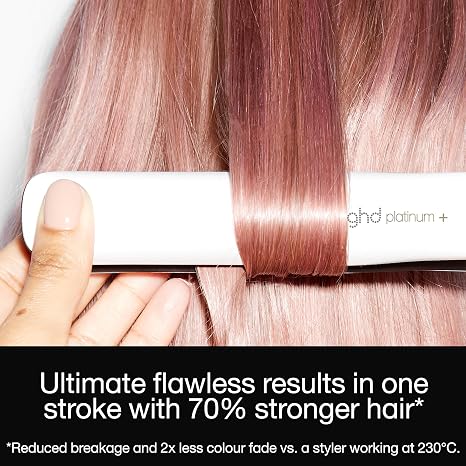 ghd Platinum+ Hair Straightener & Professional Styler - More Strength, Shine & Colour Protection - for All Hair Types - (UK Plug)