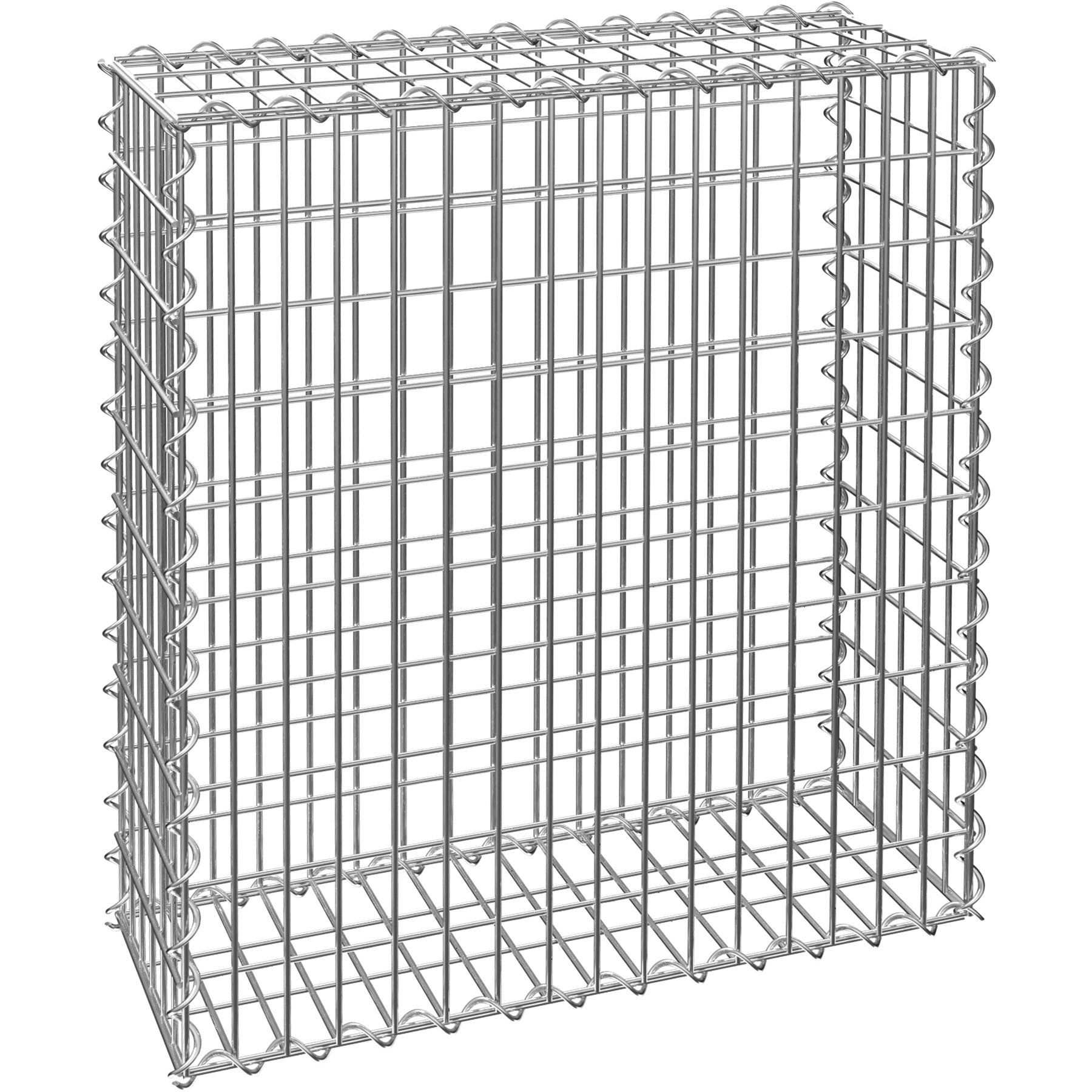 TecTake Gabion Baskets - Garden Mesh Wire Cages, Galvanised Steel - Outdoor Stone Basket Spiral Planter, Retaining Wall, Gabion Seat, Table - Privacy Screen Decorative