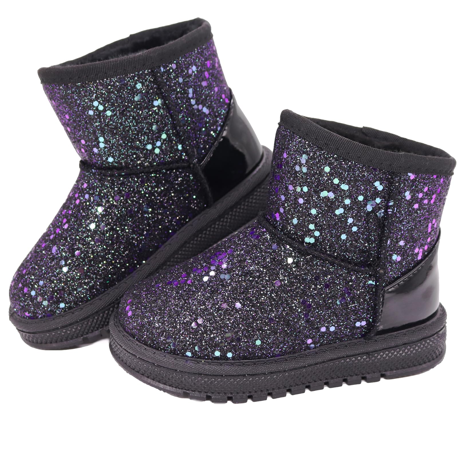 Girls Boots Toddler Sequin Winter Snow Boots for Little/Big Kid