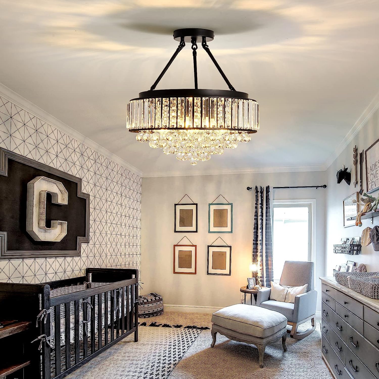 Black Chandeliers For A Nursery LaLuLa Black Chandelier Small Crystal