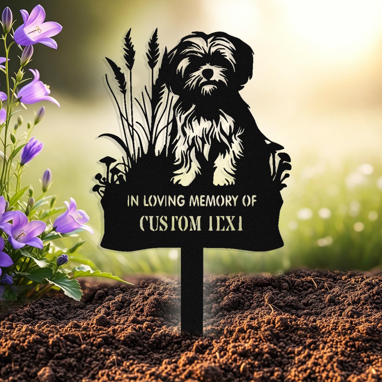 Custom Dog Grave Marker Outdoor, Personalized Metal Pet Memorial Grave