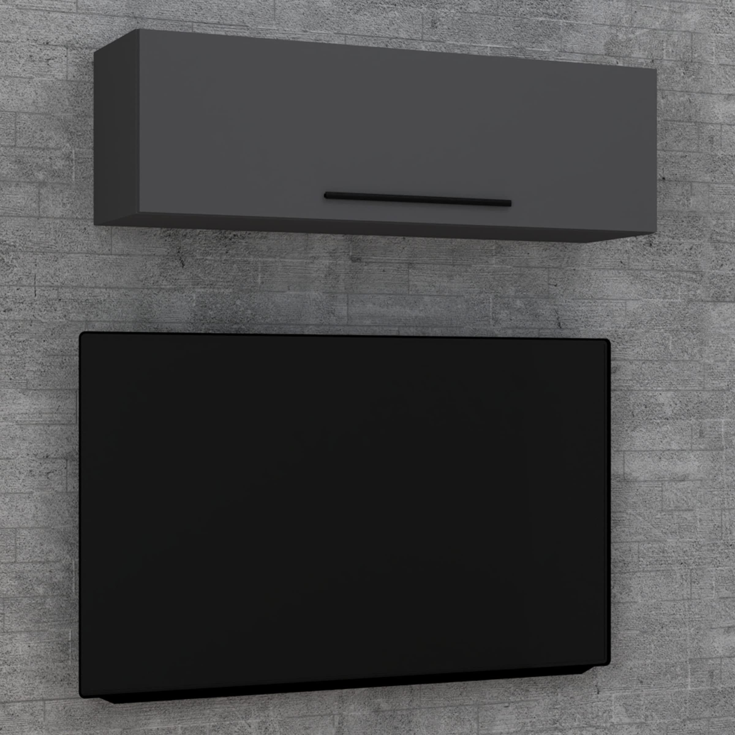 VCM Holzregal hängend | platzsparendes Regal | Maße: H. 30 x B. 95 x T. 30 cm | Elegantes Regal hängend | Aufbewahrungsregal | Bücherregal | Wandboard - Arila L Anthrazit