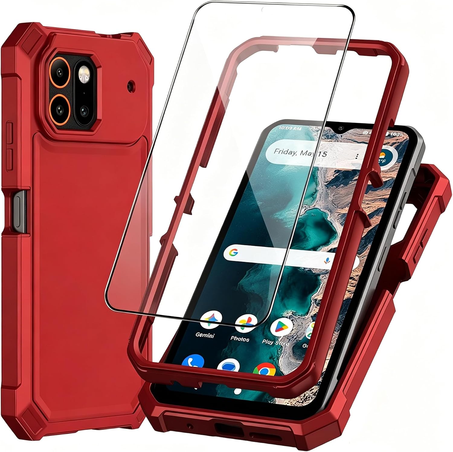 for ATT Trek Phone Case with Screen Protector Red