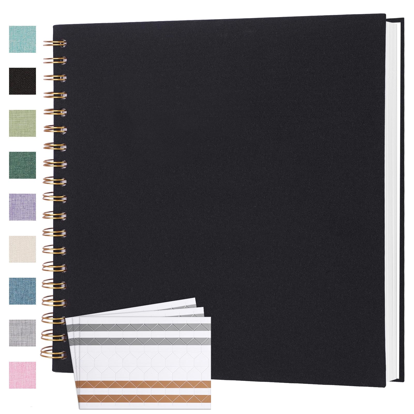 Album fotograficzny do scrapbookingu, 25 x 25 cm, 40 stron, twarda okładka, papier typu kraft, lniana okładka, książka pamiątkowa, album do scrapbookingu, albumy na ślub, dla dziecka, chłopaka