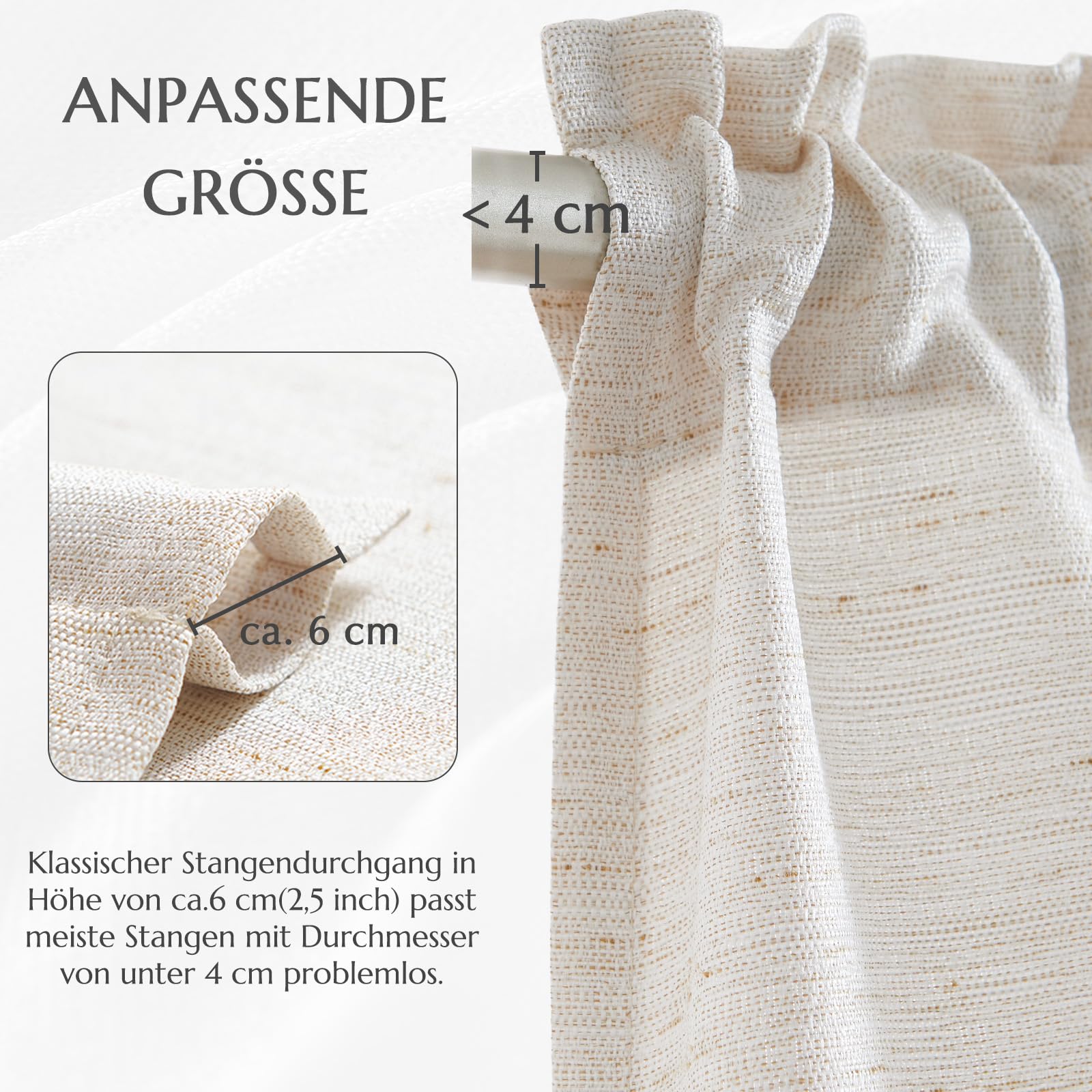Lot De 2 Rideaux Brise-Bise - Aspect Lin - Occultant - Pour La Vie