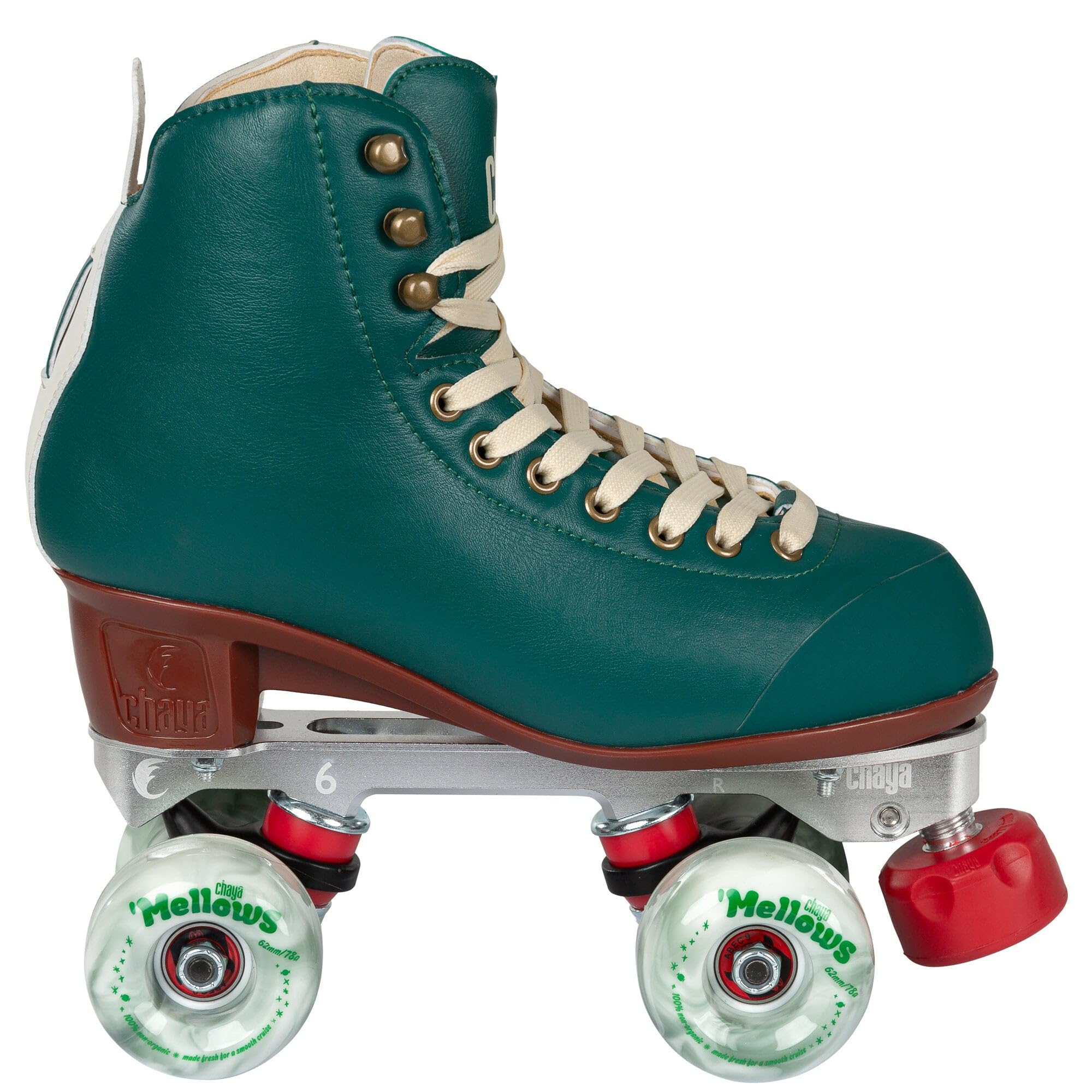 Chaya Rollschuhe Melrose Premium Juniper Green - Roller Skates für Damen und Herren im Retro-Look für Roller-Disco - Roll-Schuhe in Grün