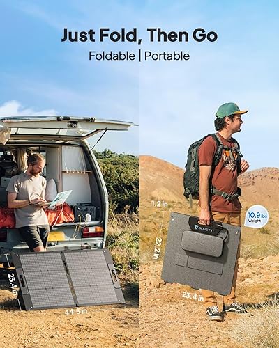 Miniatura 7 de BLUETTI 100W Solar Panel for Solar Generator EB3A AC2A AC50B AC70 AC180 AC200L Elite 200 V2 AC300 B300K Handsfree 1 & 2, Foldable Solar Charger with