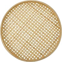 Vista 1 de Cabilock Canastas de bambú para tejer, cesta de frutas y verduras, colador de bambú, plato tradicional chino (8.6 x 0.5 pulgadas)