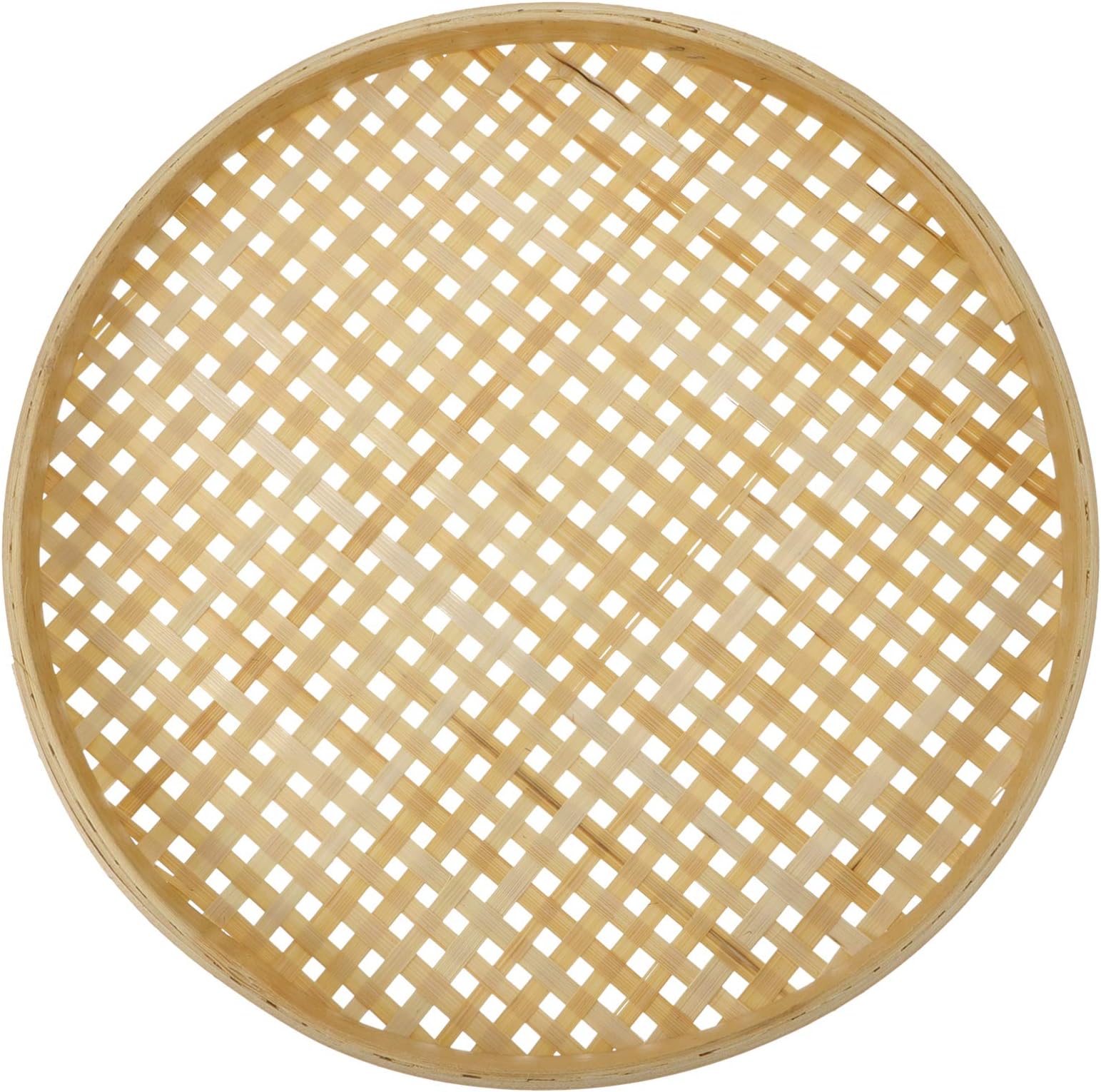 YardweBamboo Sieve Farmhouse Bamboo Basket Weaved Shallow Tray Wood Crafts for Kids Bamboo Strainer Wall Basket Harvest Fruit Storage Tray Vegetable Basket Fruit Tray Wicker Child Zaru