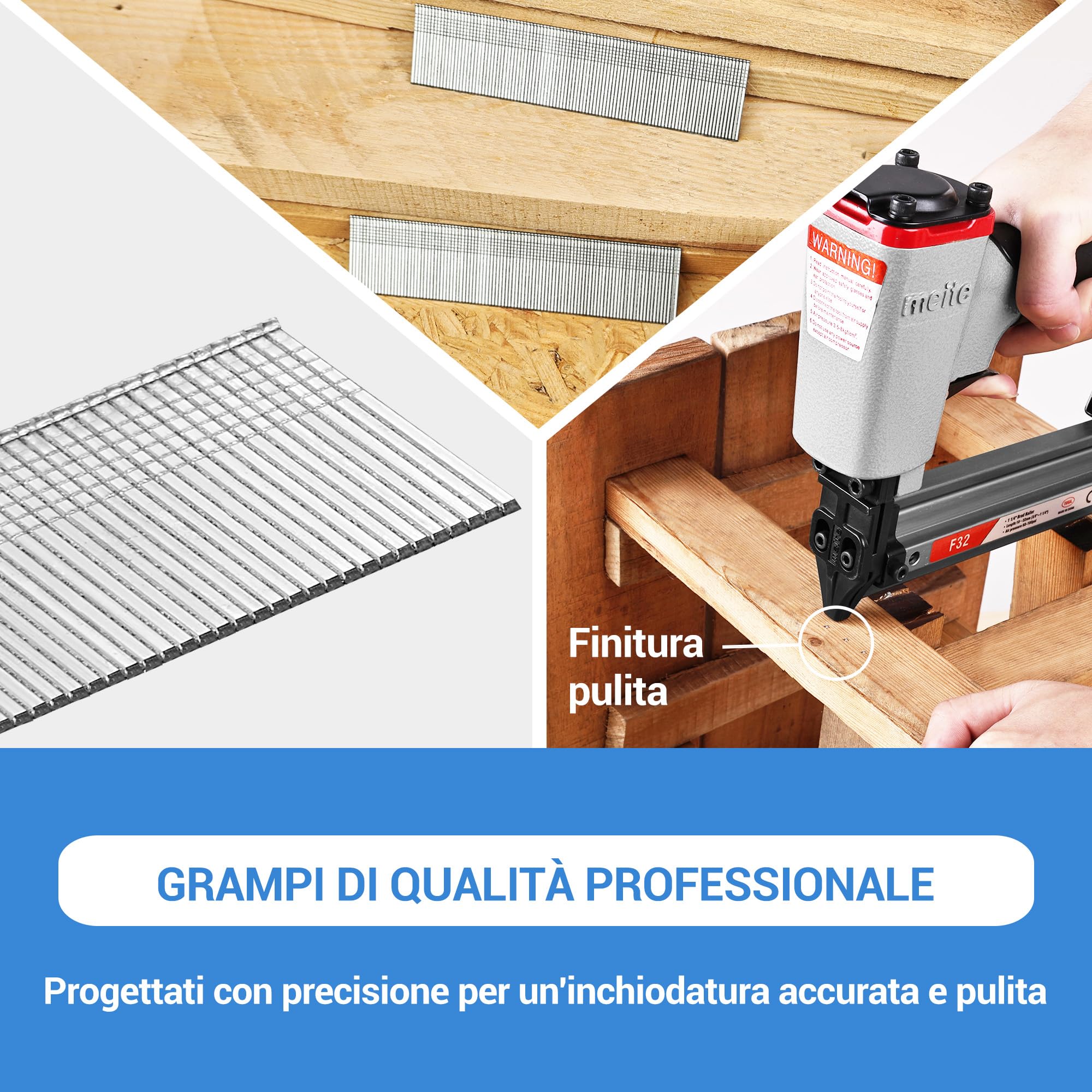 meite Chiodi Brad 18GA da 50 mm, Tipo 18G, Zincati, Chiodi di Finitura a Testa Piccola per Chiodatrice Pneumatica o Elettrica (1.000 Pezzi)