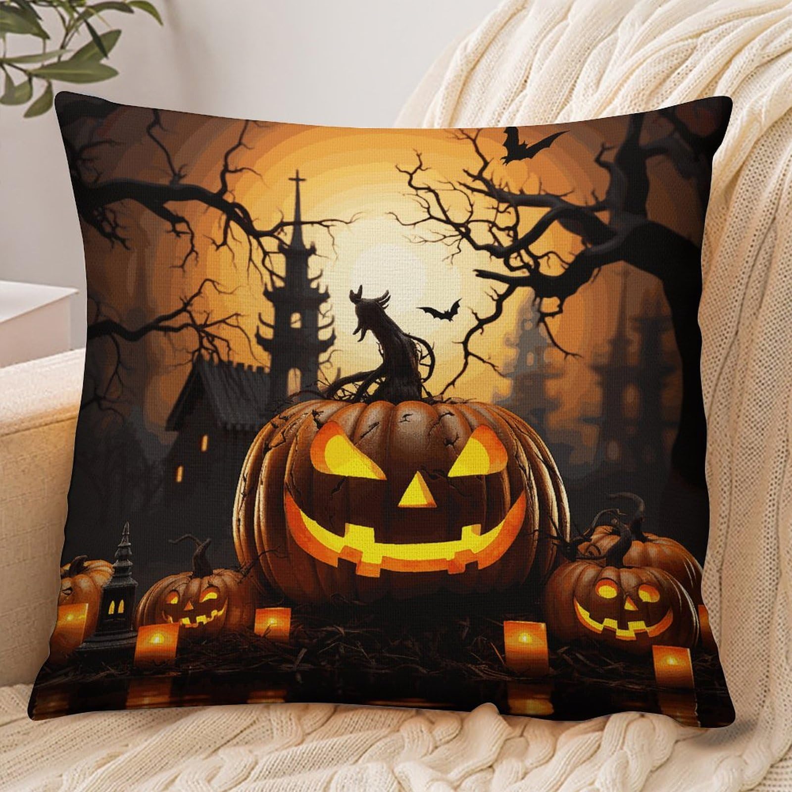 Fekiloot Style Halloween Pumpkin Pillowcase Pillow Sham Pillow Case