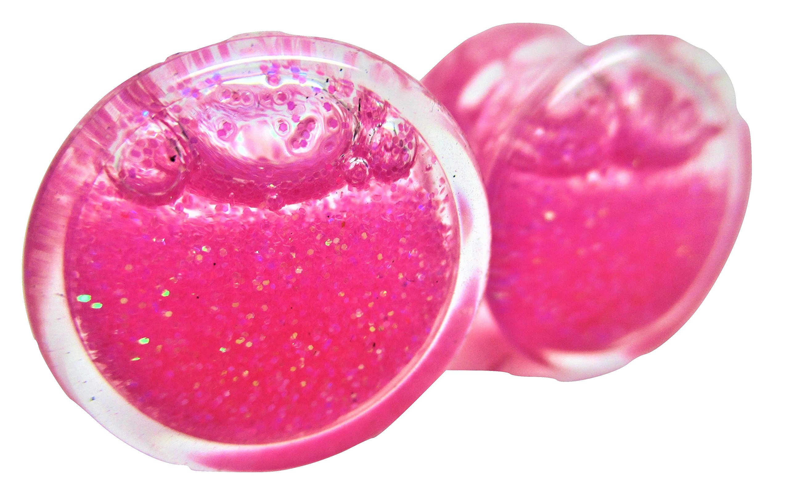 Pierced Republic Pink Glitter Liquid Filled Ear Plugs - Double Flared - 6 Sizes - Pair