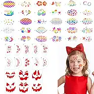 46 Pcs Face Paint Stencils Set, Reusable Body & Face Painting Templates for Kids & Adults, Makeup Stencils for Halloween, Carnival, Party, Temporary Tattoo Art