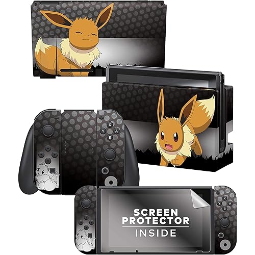 Controller Gear Officially Licensed Nintendo Switch Skin & Screen Protector Set - Pokémon - "Eevee Elemental" Set 1