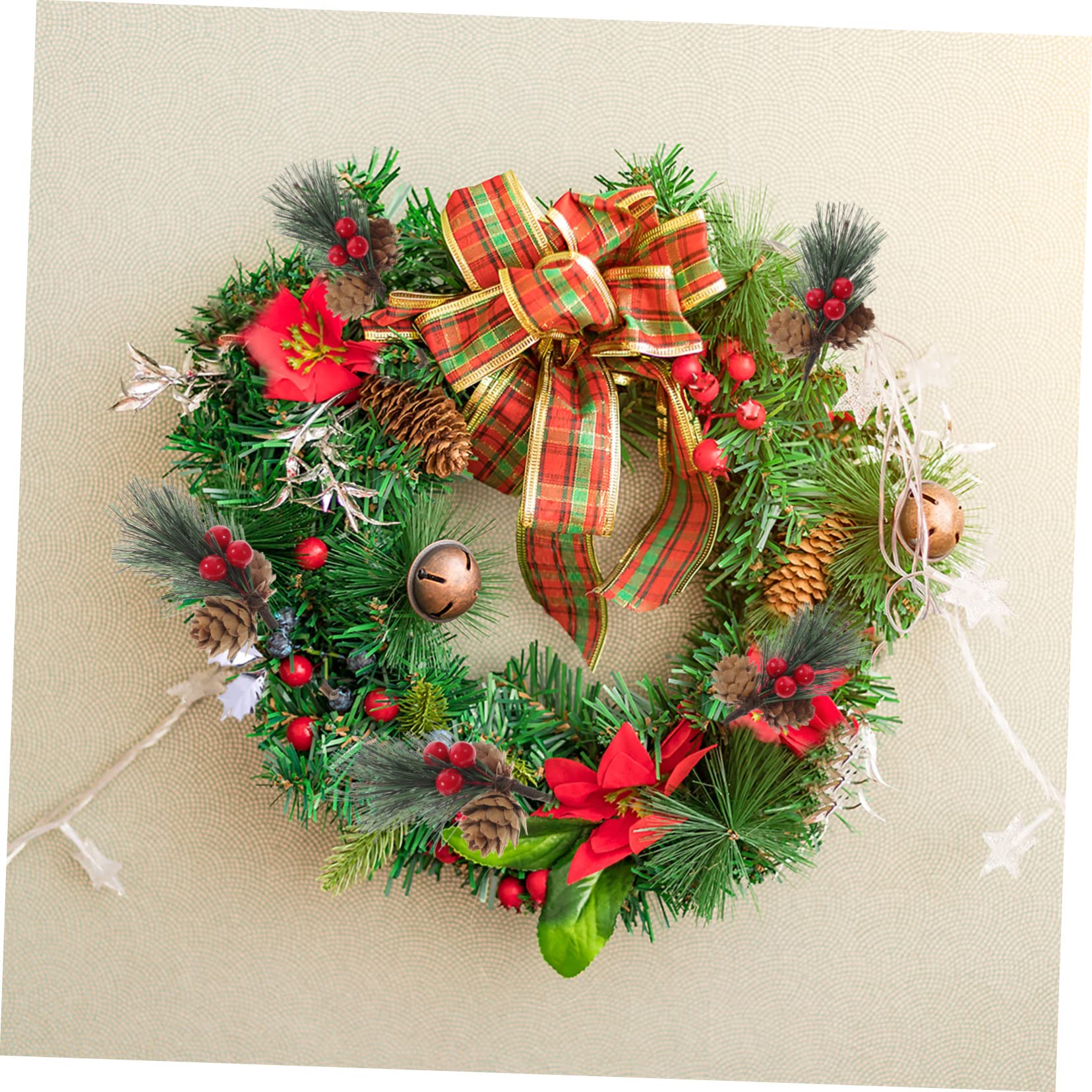 RLKHXBS 10 ück Tannenzapfen-Pflanzengirlande, künstliche Girlande, künstlicher Blumenkranz, Beerenpflücker, Weihnachtsbaum, zum Aufhängen, künstliche rote Beerenstiele, Weihnachten, Kunsthandwerk,