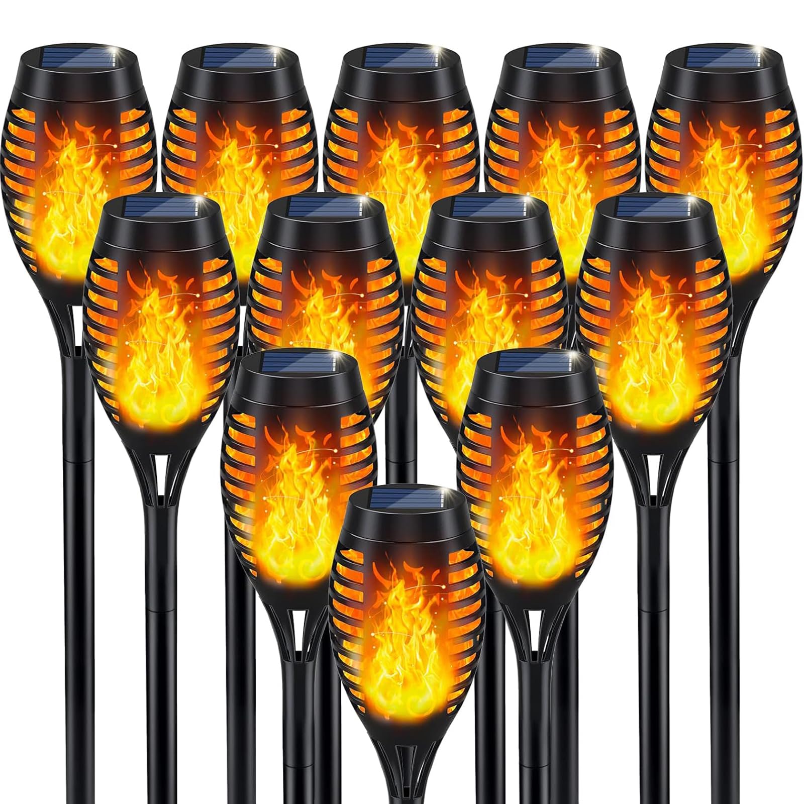 Uni PNR Solar Torch Lights for Garden Decor, 12 Pack 12 LED for Outside & 20.5'' Waterproof, Flame Torch Solar Lights Outdoor for Patio Path Yard Decorations