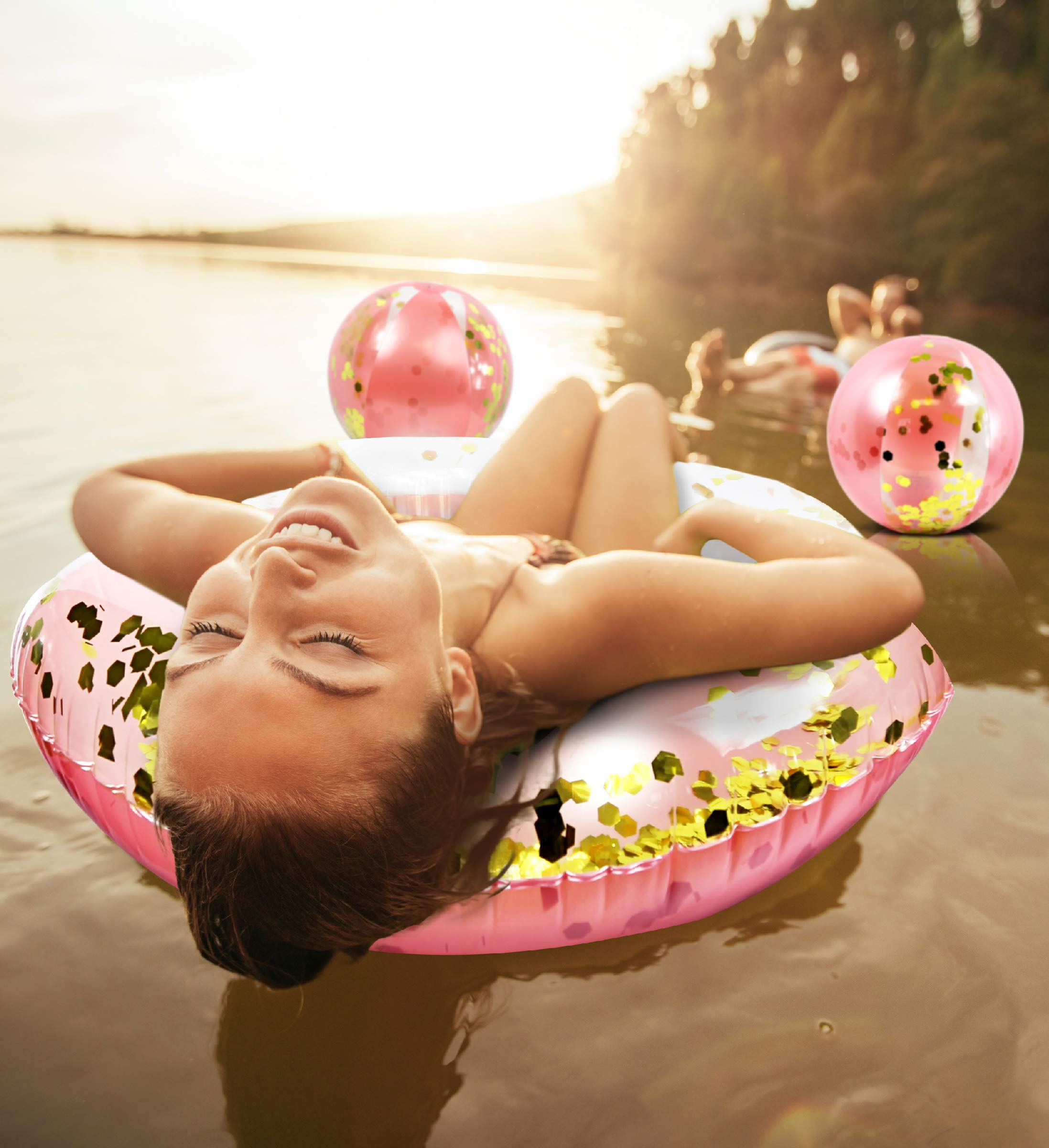 Amazon.com: Mozlly Rose Gold Inflatable Beach Balls and Pool Float Tube Bundle - Premium Swim Ring Pool Float and Glitter Beach Ball Set, Fun Pool Floats for Kids, Beach Party and Beach Amazon.com: Mozlly Rose Gold Inflatable Beach Balls and Pool Float Tube Bundle - Premium Swim Ring Pool Float and Glitter Beach Ball Set, Fun Pool Floats for Kids, Beach Party and Beach