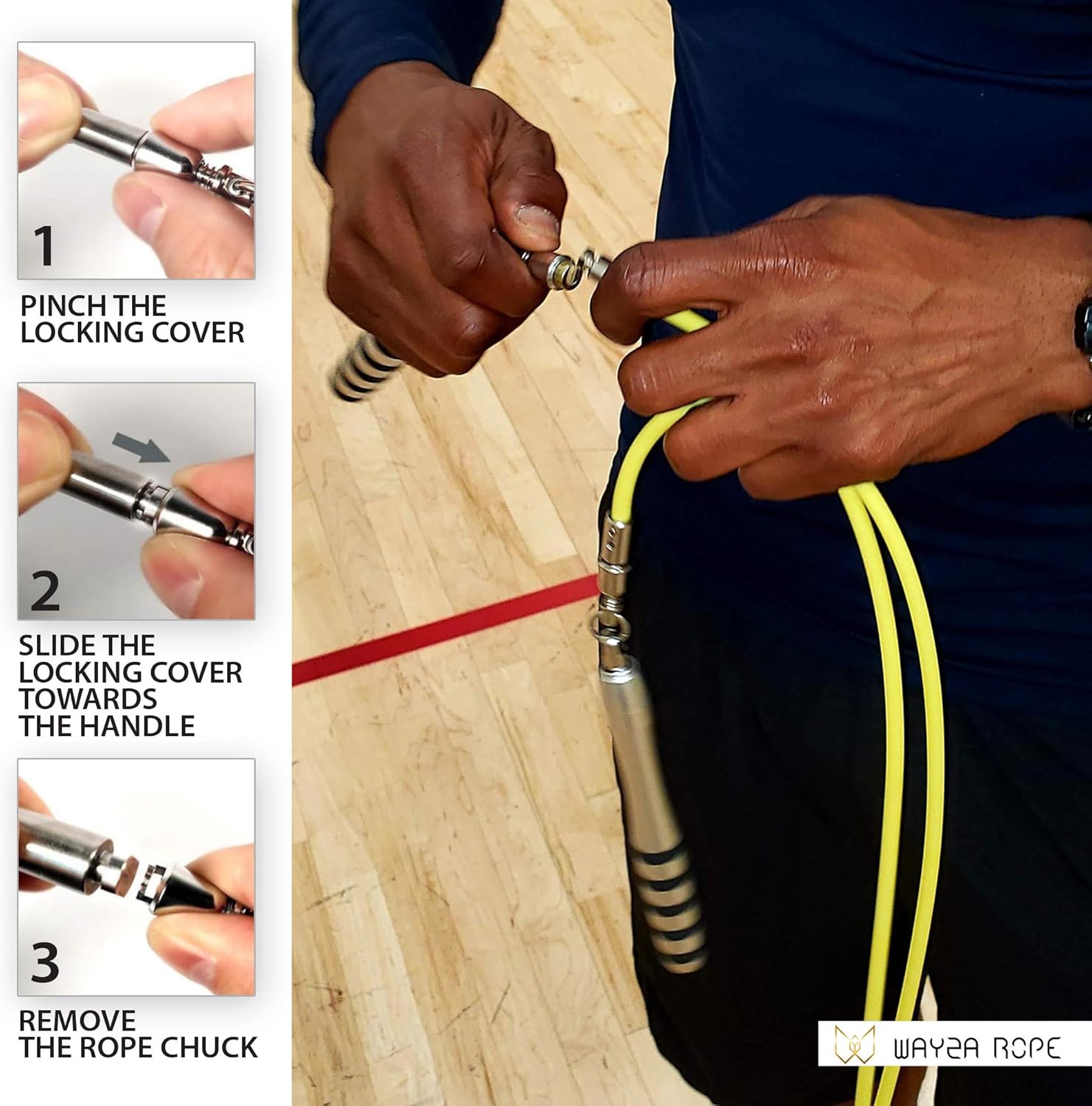 Wayza Rope Interlocking Weighted Jump Rope – Premium Heavy, Intermediate and Speed Rope Crossfit Skipping Rope for Cardio Weight Loss MMA Fitness Training Adjustable for Men, Women and Children