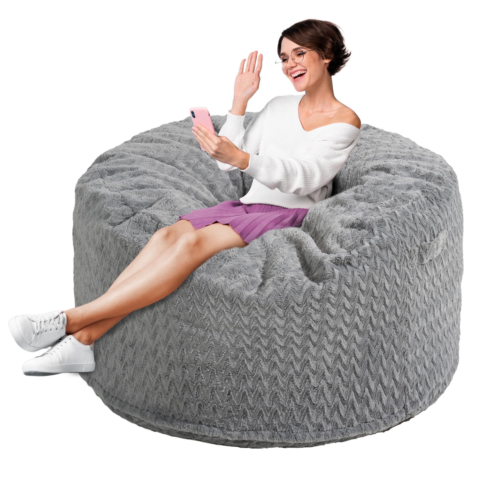 Homguava Bean Bag Chair 3‘ Bean Bags with Memory Foam