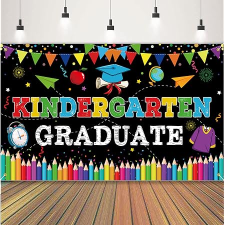 Preschool Graduation Backdrop Banner - 71x43 Inches, Class Of 2025 Congrats Grad Decor For Kindergarten Party - View #3